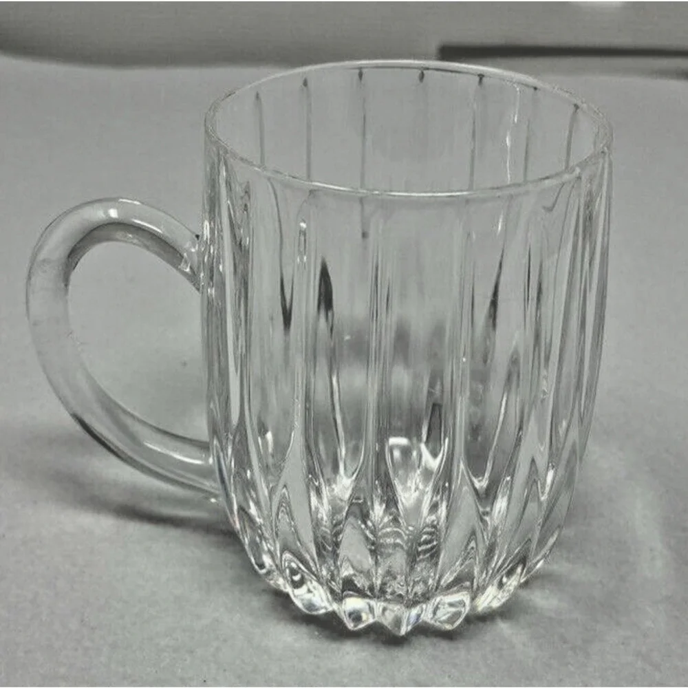 Mikasa Park Lane Crystal Mug Cup Vertical Cut Lines 4 3/8in W Germany‎ Discontin